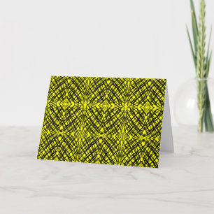 Simple Scribble Mirror Tiling Yellow Note Card