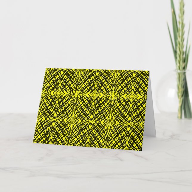 Simple Scribble | Mirror Tiling | Yellow | Note Card (Front)
