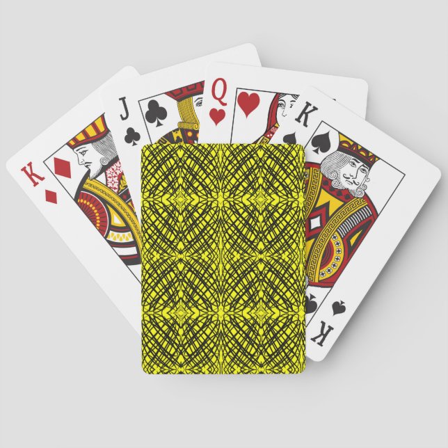 Simple Scribble | Mirror Tiling | Yellow | Playing Cards (Back)