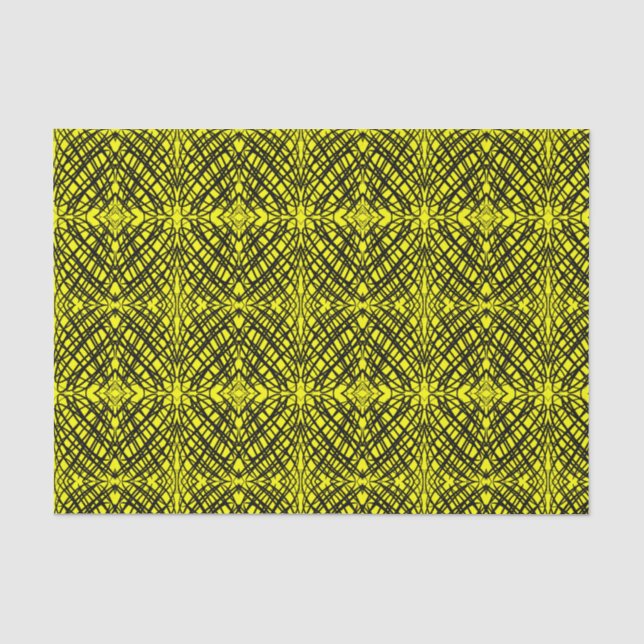 Simple Scribble | Mirror Tiling | Yellow | Tissue Paper (Front)