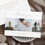 Simple Script 3  Photo Wedding  Thank You Card<br><div class="desc">Simple Script 3 Photo Wedding Thank You Card. The back includes a thank you message from the couple or you can remove it if you prefer to hand write your thank you.</div>