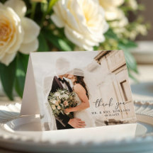 Simple Script and Photo Wedding Folded