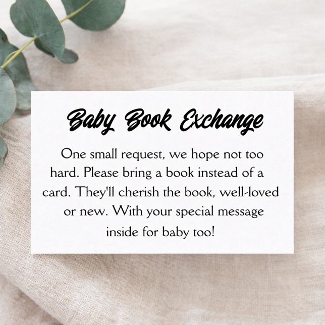 Simple Script Baby Book Exchange Enclosure Card (Creator Uploaded)