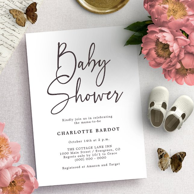 Simple Script Baby Shower Invitation (Creator Uploaded)