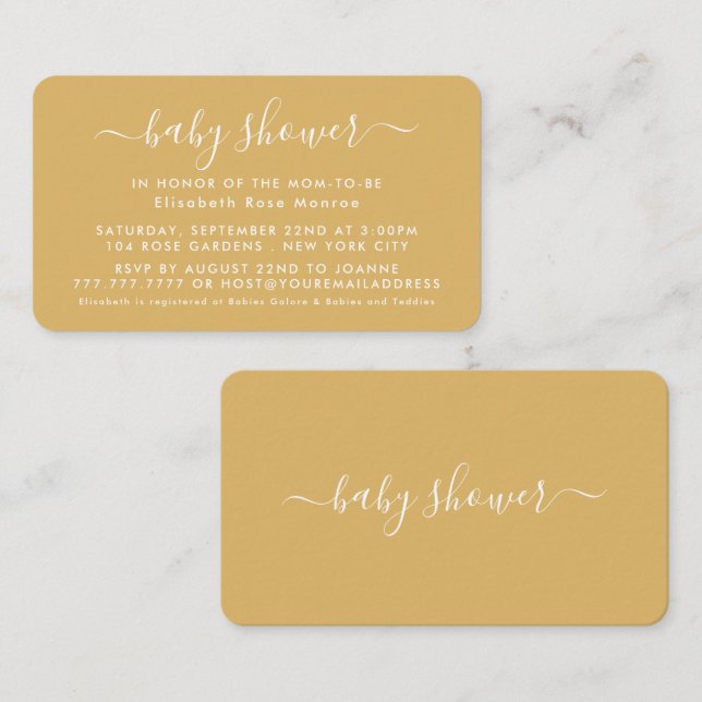 Simple Script - Baby Shower Ticket Invitation (Front/Back)
