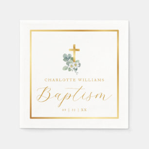 Simple Script Baptism Napkins