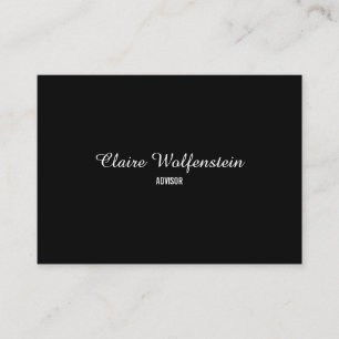 Simple Script  Black and White Professional Business Card