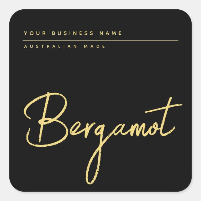 Simple script black jar product label (Front)