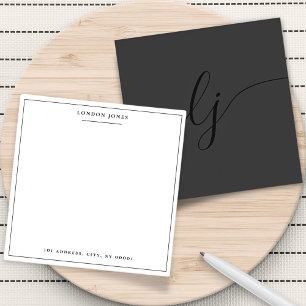 Simple Script Black Modern Personalised Stationery Card