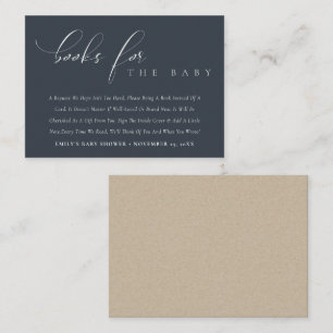 Simple Script Black Navy Books for Baby  Enclosure Card