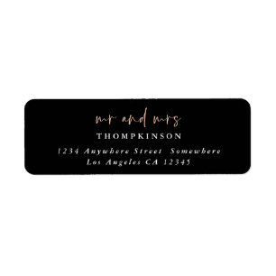 Simple Script Black Return Name Address Label Return Address Label