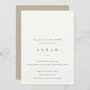 Simple Script Black White Bridal Shower  Invite