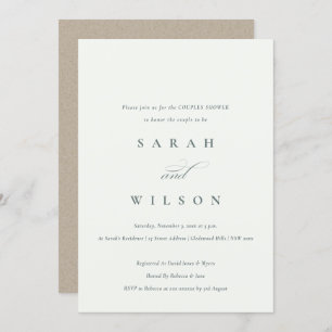 Simple Script Black White Couples Shower Invite