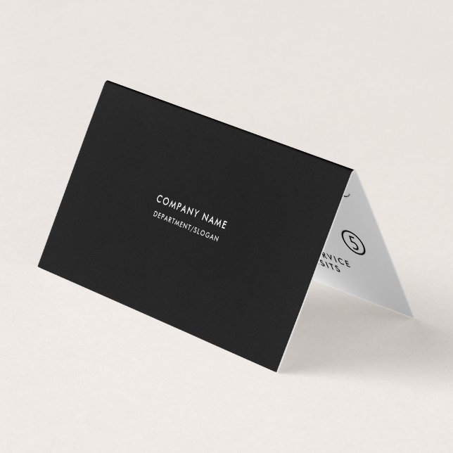 Simple Script - Black & White Double Loyalty Business Card (Front)