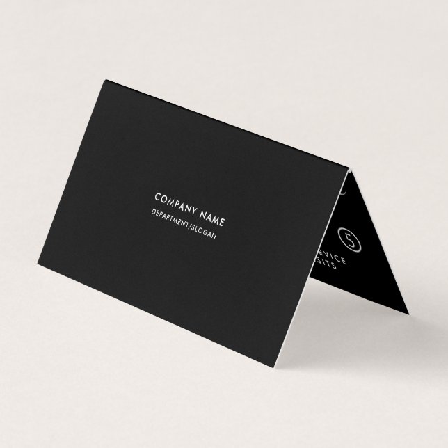 Simple Script - Black & White Double Loyalty Business Card (Front)