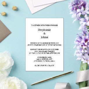 Simple Script Black White Minimal Elegant Wedding Acrylic Invitations