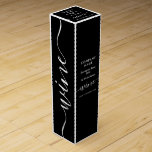 Simple Script - Black & White  Wine Box<br><div class="desc">Simple Script - Black & White Wine Box By The Business Card Store.</div>