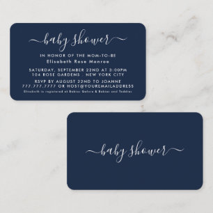 Simple Script - Blue & White Baby Shower Invite
