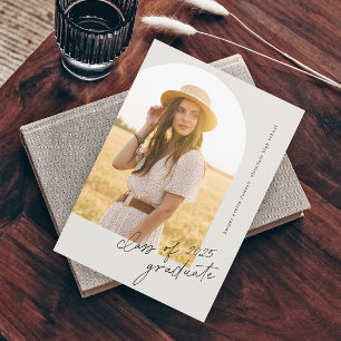 Simple Script Boho Arch Photo Graduation Invitation