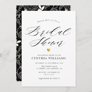 simple script bridal shower invitation