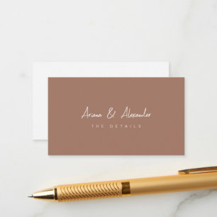 Simple Script Brown Wedding Detail Enclosure Card