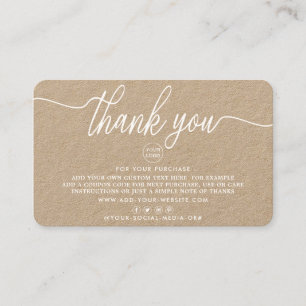 Simple Script Business Thank You Cards