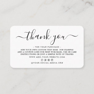 Simple Script Business Thank You Cards