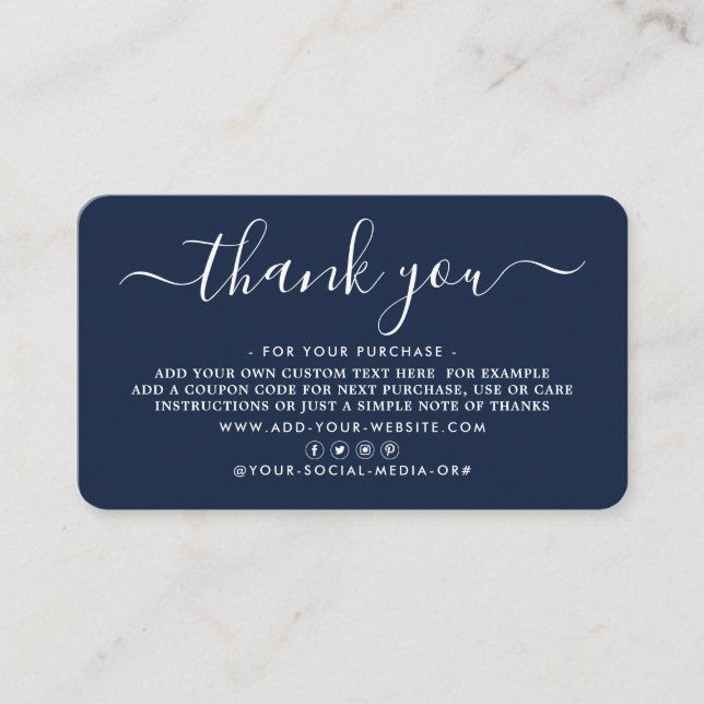 Simple Script Business Thank You Cards (Front)
