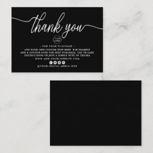 Simple Script Business Thank You Enclosure Card