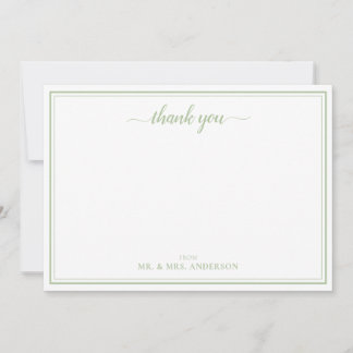 Simple Script Calligraphy Wedding Thank You Card
