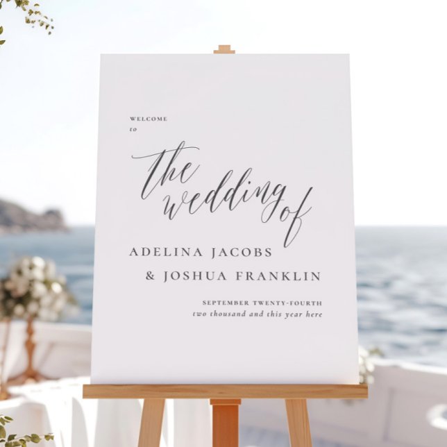 Simple Script Calligraphy Wedding Welcome Sign (Creator Uploaded)