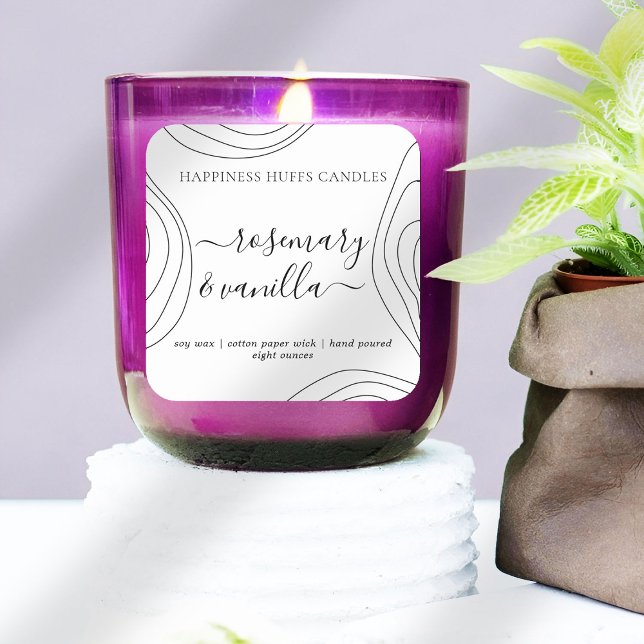 Simple Script Candle Label Square Sticker (Creator Uploaded)