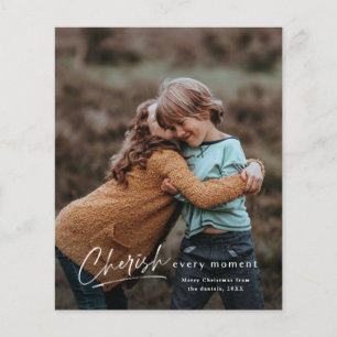 Simple Script Cherish Photo Budget Christmas Card