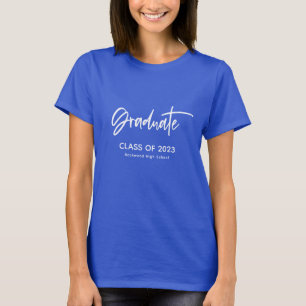 Simple Script Class of 2023 Blue Graduation T-Shirt