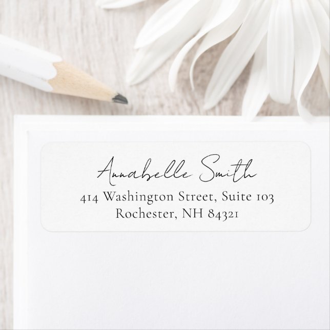 Simple Script Classic Elegant Return Address Return Address Label (Insitu)