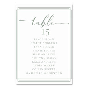 Simple Script Classic Wedding Table Number