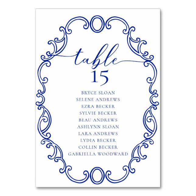 Simple Script Classic Wedding Table Number (Back)