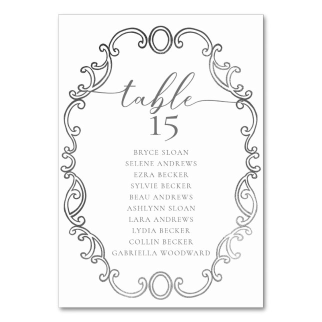 Simple Script Classic Wedding Table Number (Back)