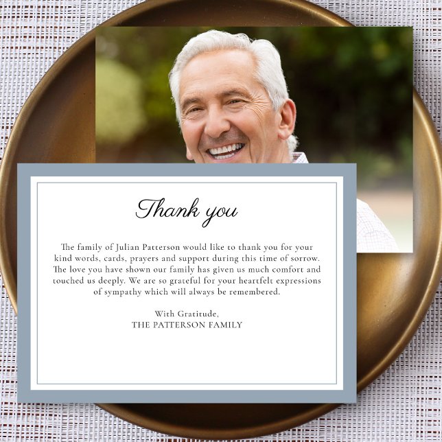 Simple Script Custom Funeral Photo Thank You Card (Creator Uploaded)