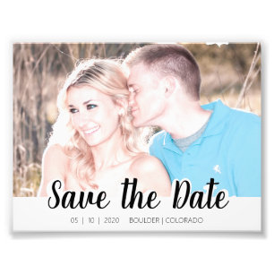 Simple Script Cutout   Save the Date Photo Print