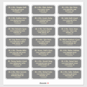 Simple Script Dark Grey Guest Address Labels