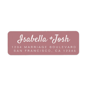 Simple Script Dusty Rose Wedding Return Address Label