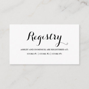 Simple Script Elegant Rustic Wedding Registry  Enclosure Card