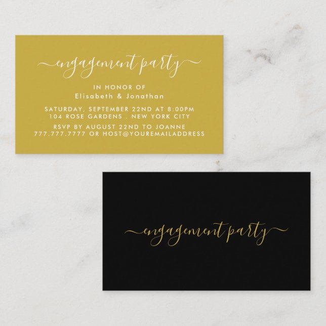 Simple Script - Engagement Party Ticket Invitation (Front/Back)