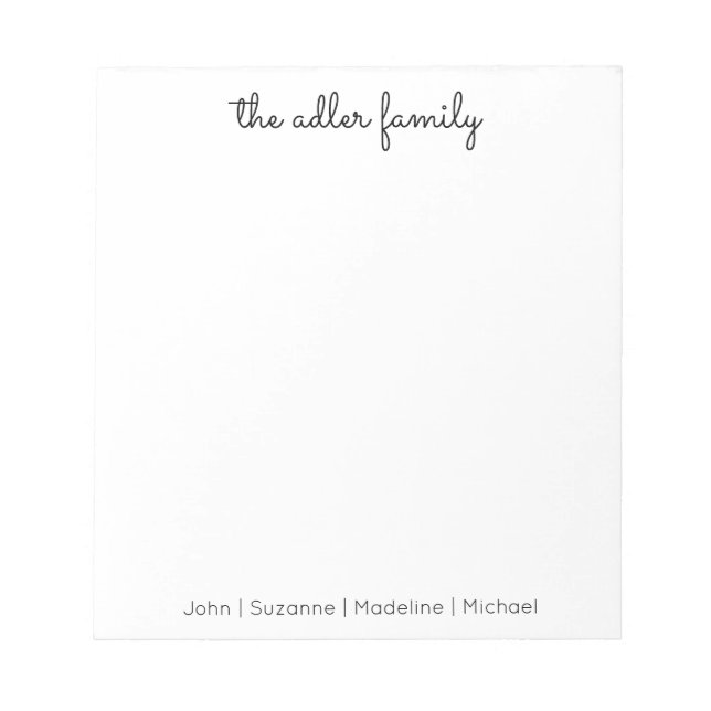 Simple Script Family Notepad (Front)