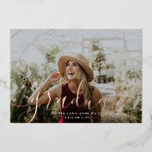 Simple Script Foil Graduation Announcement