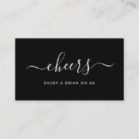 Simple Script Free Drinks Ticket - Black & White