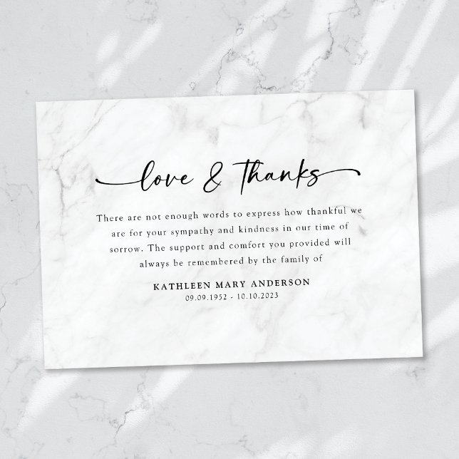Simple Script Funeral Thank You Card (Creator Uploaded)