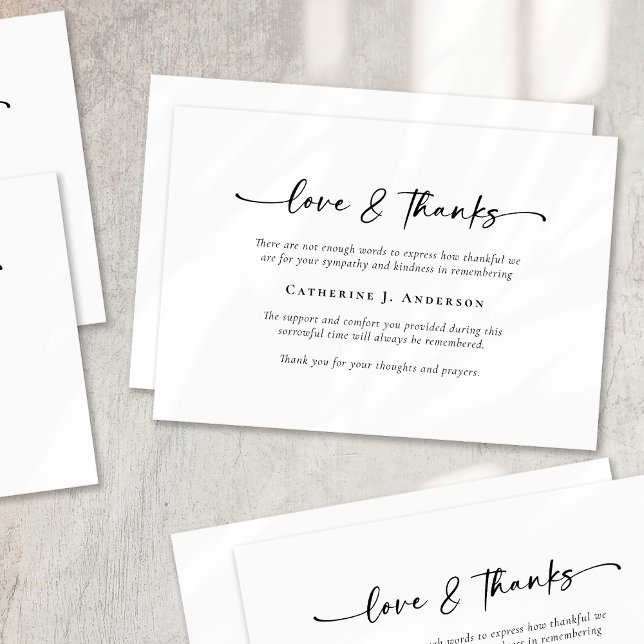 Simple Script Funeral Thank You Card (Creator Uploaded)