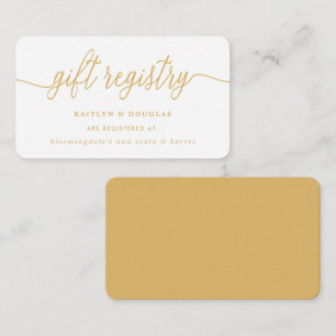 Simple Script Gift Registry Enclosure Card